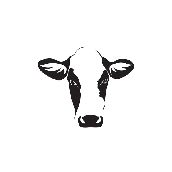 Вектор Коровьей Головы Белом Фоне Млекопитающее Животные Логотипы Иконки Коровьей — стоковый вектор