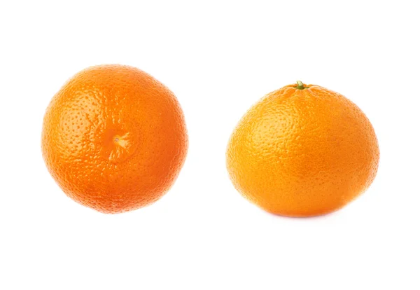Fresh juicy tangerines fruits isolated over the white background — Stock Photo, Image