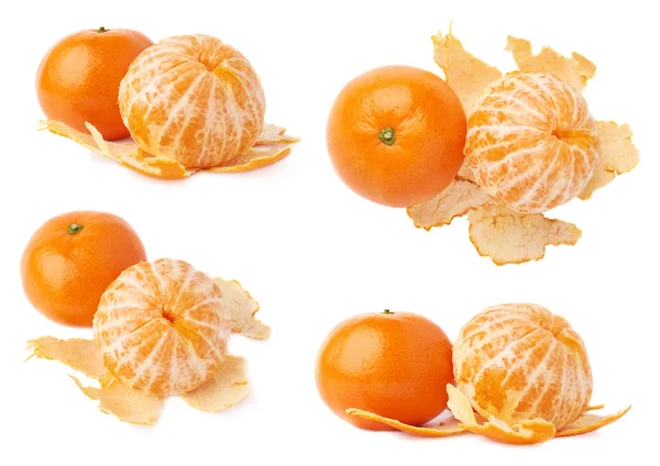 Composition de fruits de mandarines juteuses servie isolée sur le fond blanc — Photo