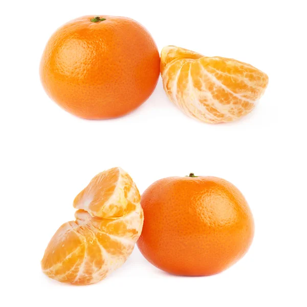 Polovina a čerstvý šťavnatý ovocný plod izolovaný na bílém pozadí — Stock fotografie