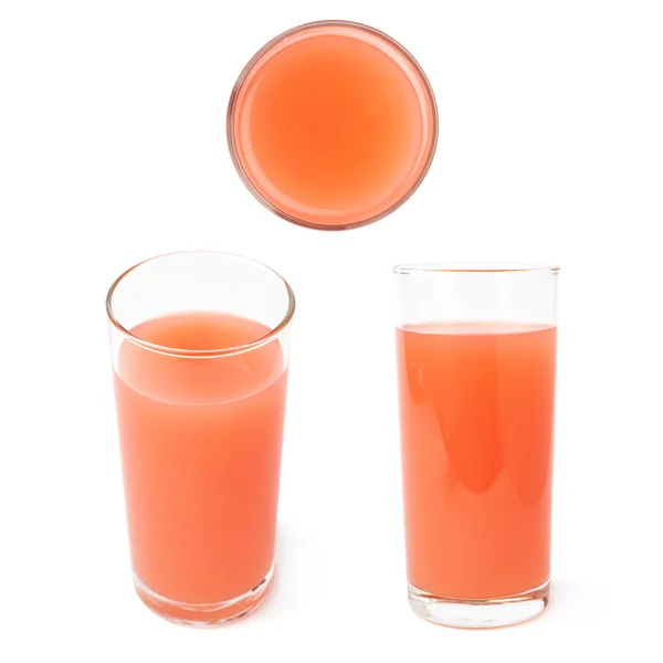 Tall glass filled with the grapefruit juice isolated over the white background — Stock Photo, Image