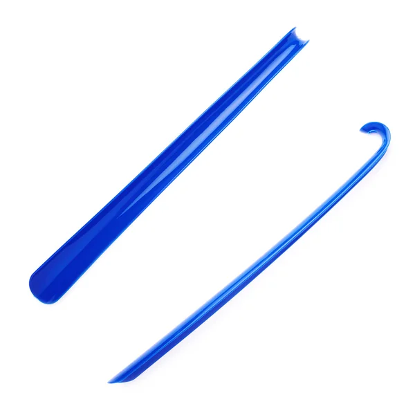 Blaues Schuhhorn isoliert über dem weißen Hintergrund — Stockfoto