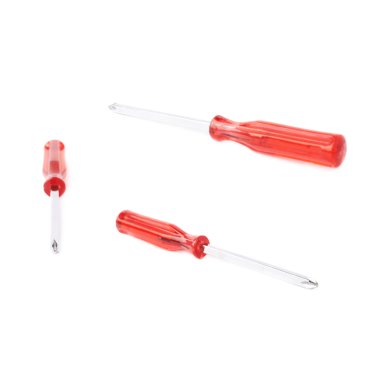 Beyaz arka plan üzerinde izole haç tornavida seti