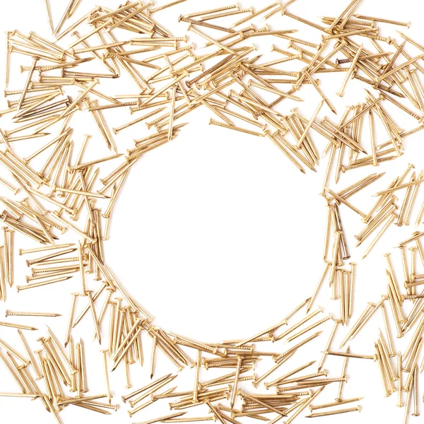 Pilha de unhas isoladas sobre fundo branco — Fotografia de Stock