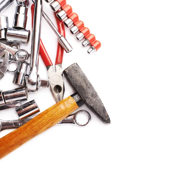 Set of tools over white isolated background — Stock Photo, Image