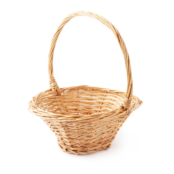 Brown wicker basket isolated over the white background — Stock Photo, Image