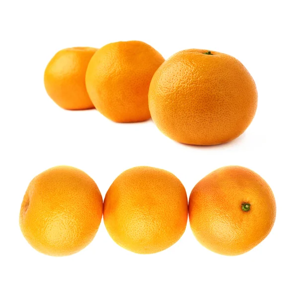 Three fresh juicy grapefruits composition isolated over the white background — Stock Photo, Image