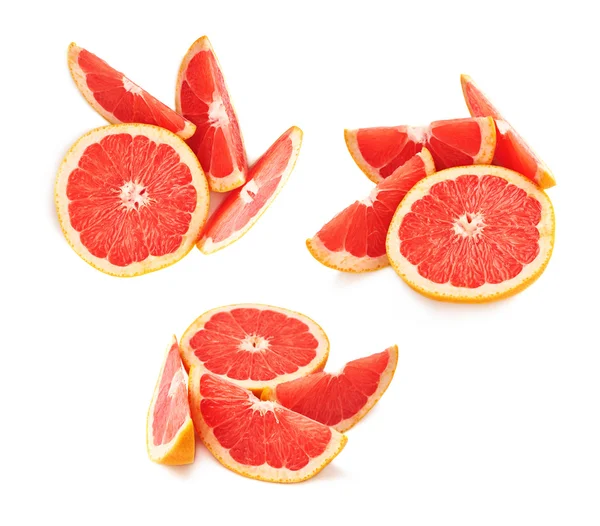 Servírované složení grapefruitu izolované přes bílé pozadí — Stock fotografie