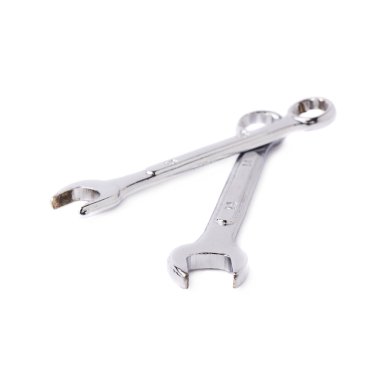 Beyaz arka plan üzerinde izole anahtarlar metal aletleri Çift