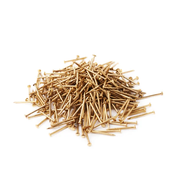 Pile of nails isolated over white background — Stock Photo, Image