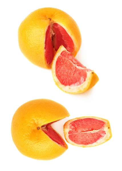 Fresh juicy grapefruit isolated over the white background — Stock Photo, Image