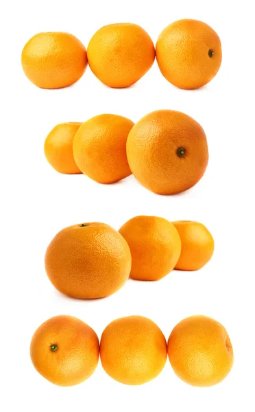 Three fresh juicy grapefruits composition isolated over the white background — Stock Photo, Image