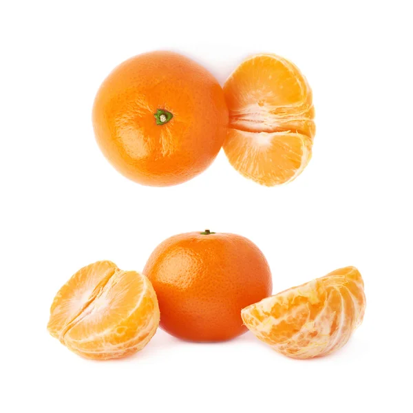Polovina a čerstvý šťavnatý ovocný plod izolovaný na bílém pozadí — Stock fotografie