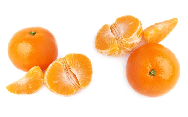 Served tangerine composition isolated over the white background — Stock Photo, Image