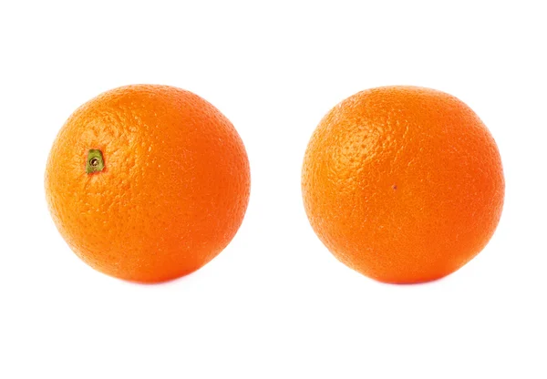 Set of orange fruit isolated over the white background, two different foreshortenings — Stock Photo, Image