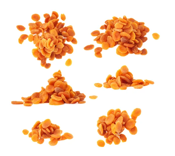Suszone morele pomarańczowy na białym tle — Zdjęcie stockowe