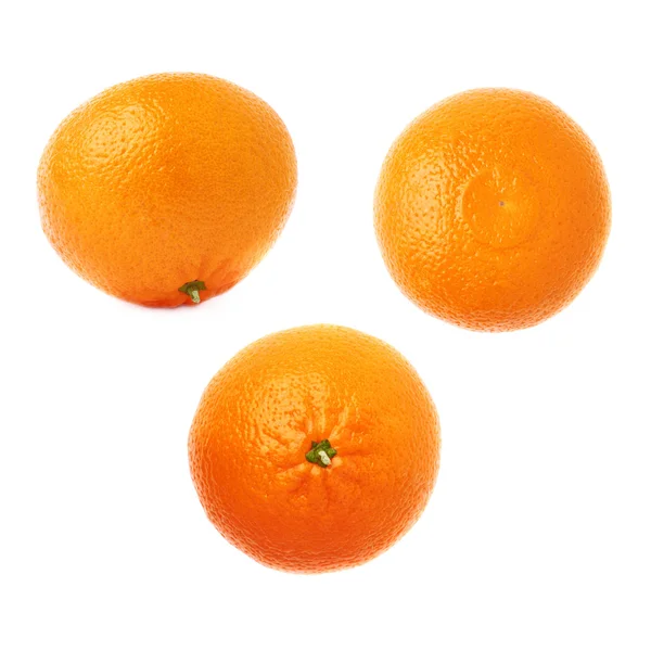 Fresh juicy tangerines fruits isolated over the white background — Stock Photo, Image