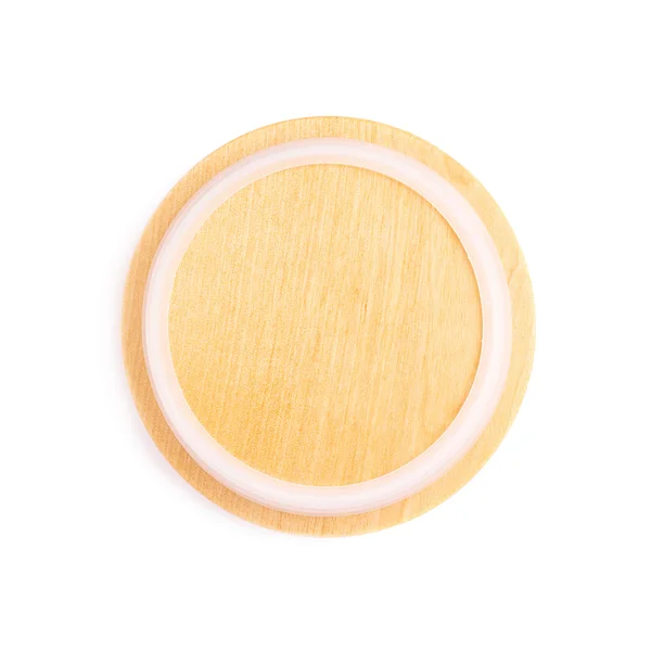 Tapa de madera tapa superior aislada sobre fondo blanco — Foto de Stock