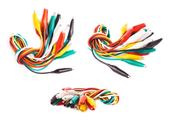 Bunch of colorful wire over isolated white background — Stock Photo, Image
