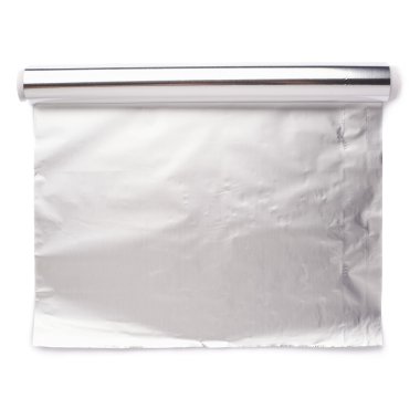 Roll of aluminium foil paper over isolated white background clipart