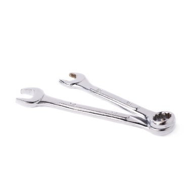 Beyaz arka plan üzerinde izole anahtarlar metal aletleri Çift