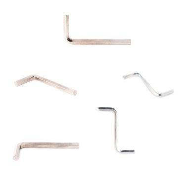 Onaltılık metal allen anahtar-in beyaz izole arka plan üzerinde ayarla