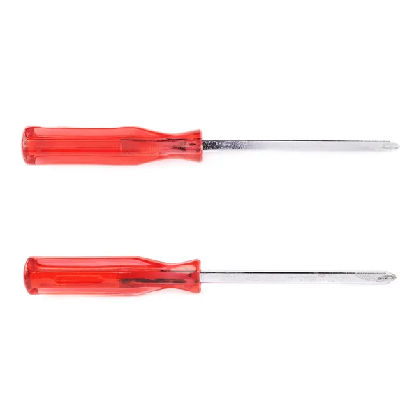 Set of cruciform screwdriver isolated over white background — Stock Photo, Image