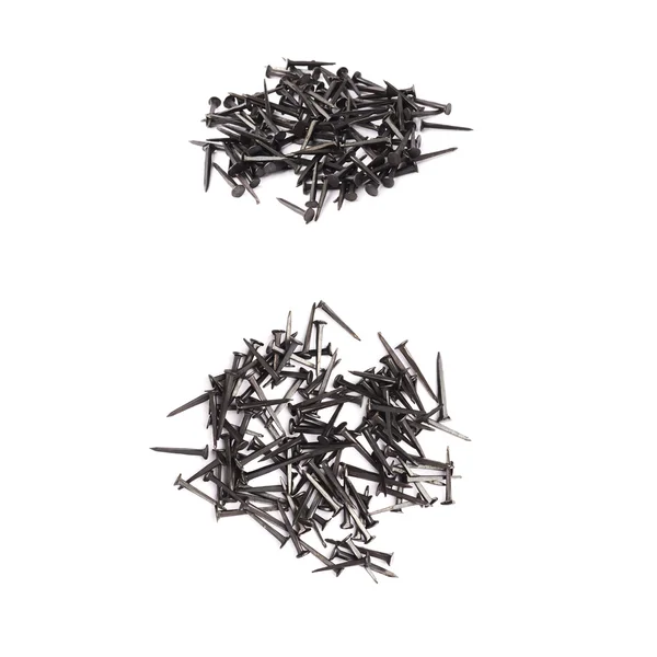 Set of pile of nails isolated over white background — Stock Photo, Image