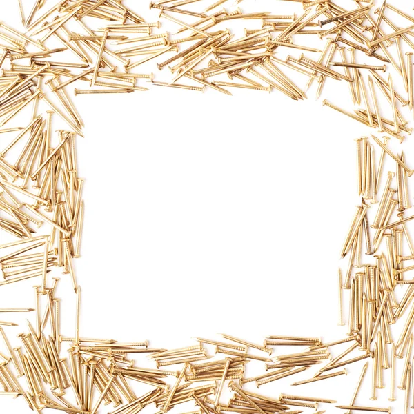 Pilha de unhas isoladas sobre fundo branco — Fotografia de Stock