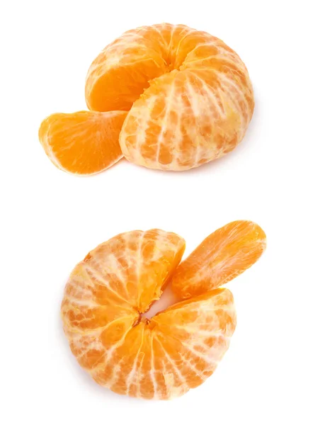 Friss mandarin gyümölcshús elszigetelt fehér hátterén át — Stock Fotó