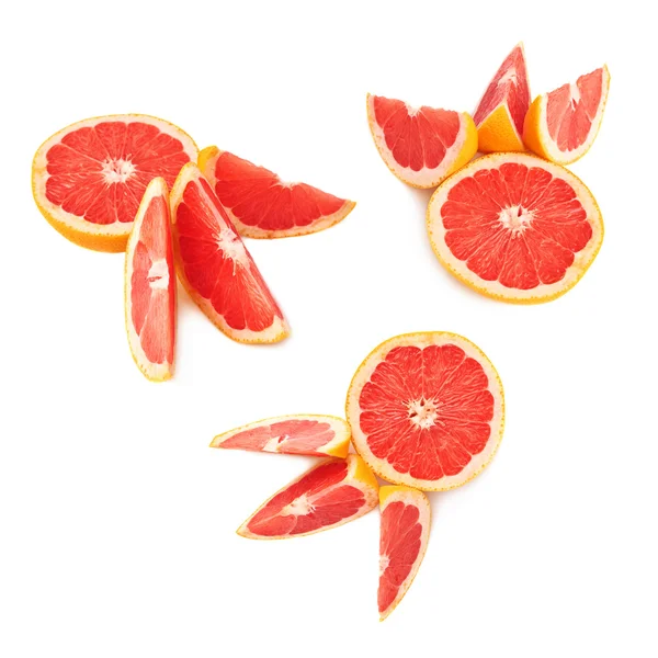 Served grapefruit composition isolated over the white background — Stock Photo, Image