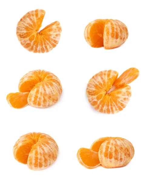 Fresh juicy tangerine fruit isolated over the white background — Stock Photo, Image
