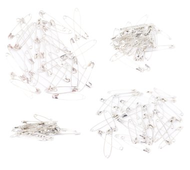 Birden çok farklı foreshortenings ayarla, beyaz arka plan üzerinde izole iğne ile kaplı yüzey