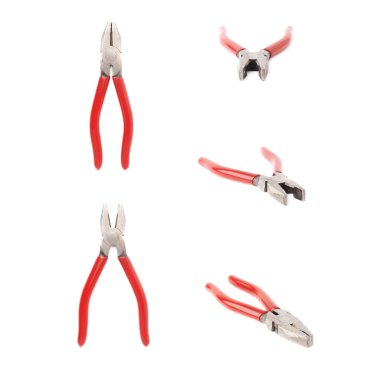 Beyaz arka plan üzerinde yalıtılmış Pliers el aleti seti