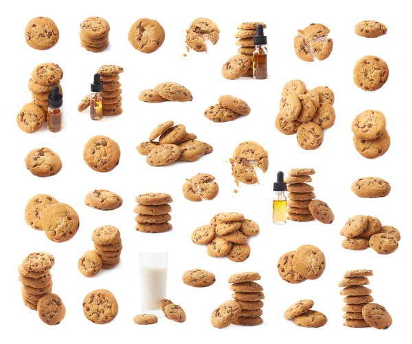 Multiple cookie compositions isolated — Stock Photo, Image