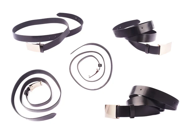 Leather belt isolated over the white background — Stock Photo, Image