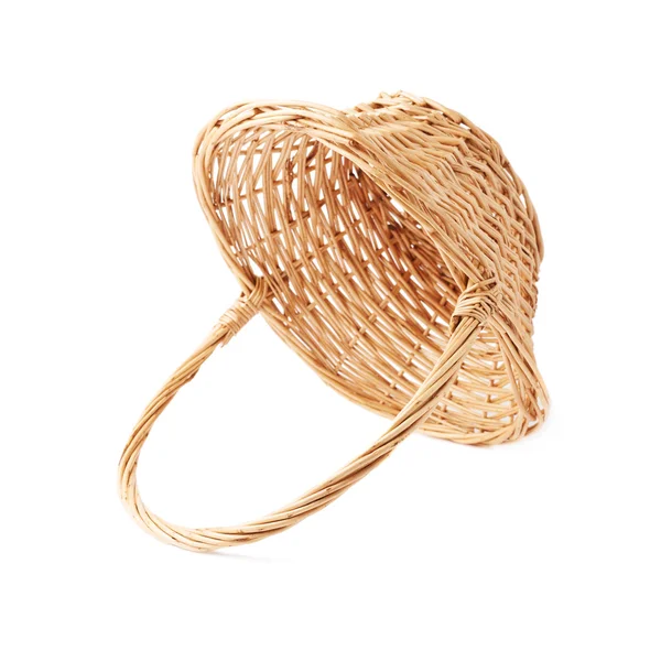 Brown wicker basket isolated over the white background — Stock Photo, Image