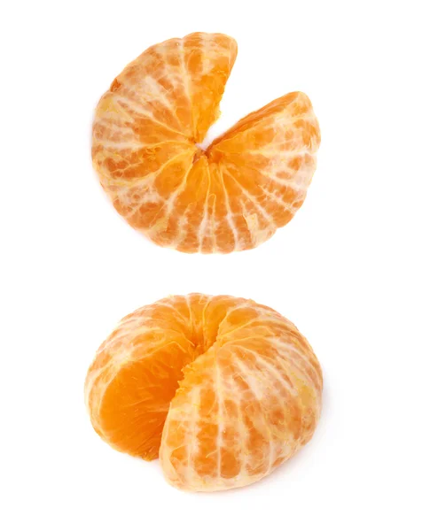 Fresh juicy tangerine fruit isolated over the white background — Stock Photo, Image