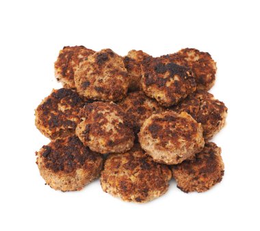 Beyaz arka plan üzerinde izole küçük el yapımı pirzola yığını