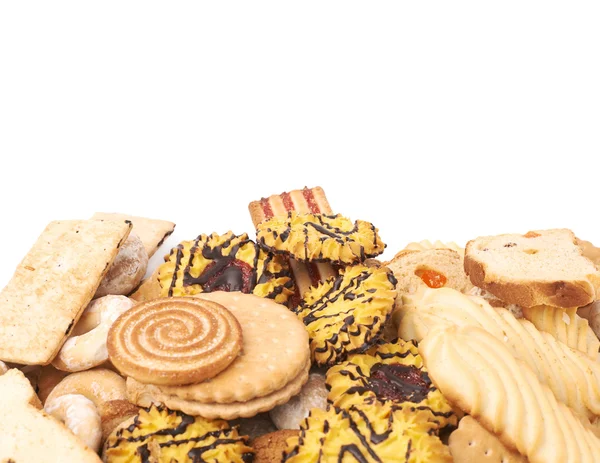 Pile of mix cookies isolated over the white background — Stock Photo, Image