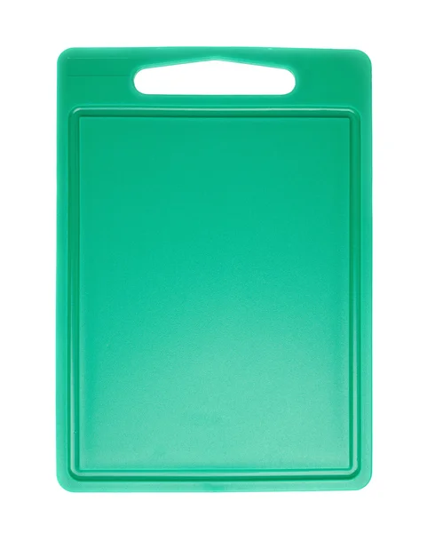 Unused plastic green cutting board isolated over the white background — Stock Photo, Image