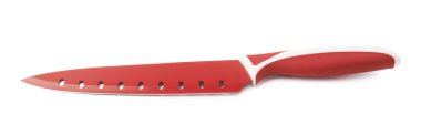 Beyaz arka plan üzerinde izole kırmızı çelik bıçak