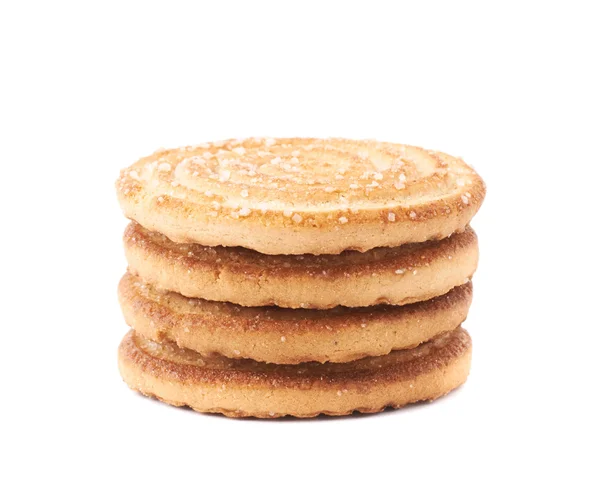 Stack av cookies isolerade över den vita bakgrunden — Stockfoto