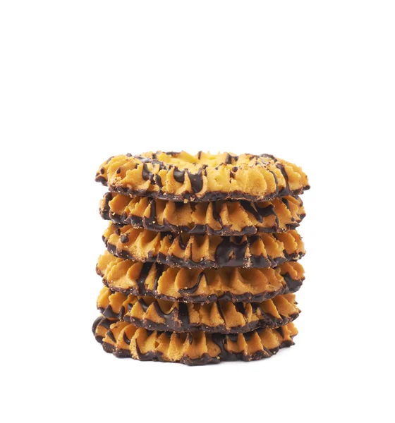 Stack av cookies isolerade över den vita bakgrunden — Stockfoto