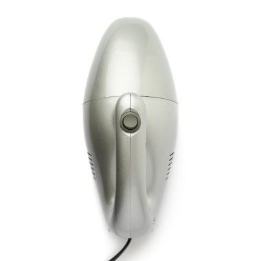El beyaz arka plan üzerinde izole küçük elektrikli süpürge