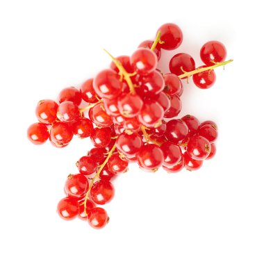 Beyaz arka plan üzerinde izole kırmızı kuş üzümü