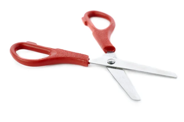 Nożyczki czerwony na białym tle nad białe tło — Zdjęcie stockowe