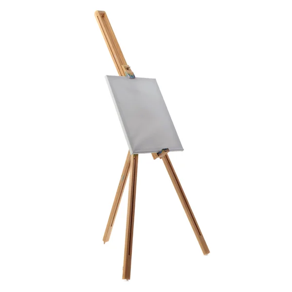 Wooden easel over isolated white background — Stock Photo, Image