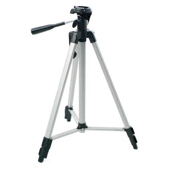 Kamera tripod izole beyaz arka plan üzerinde — Stok fotoğraf