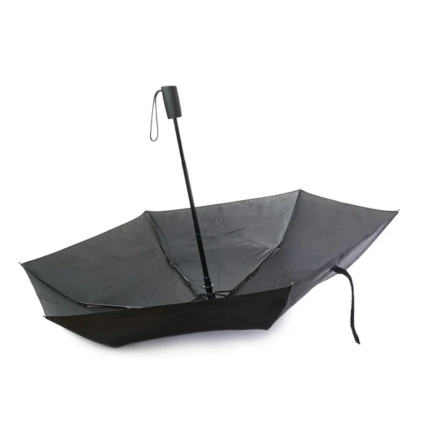 Paraguas negro aislado sobre el fondo blanco — Foto de Stock